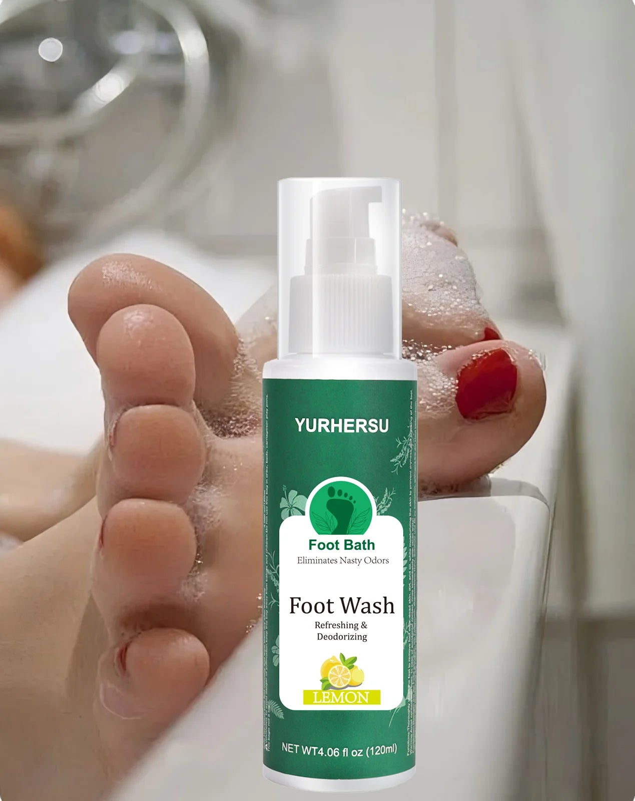YURHERSU Foot Care Shower Gel – Moisturizing & Smoothing Foot Care Gel Oasis Select LEMON