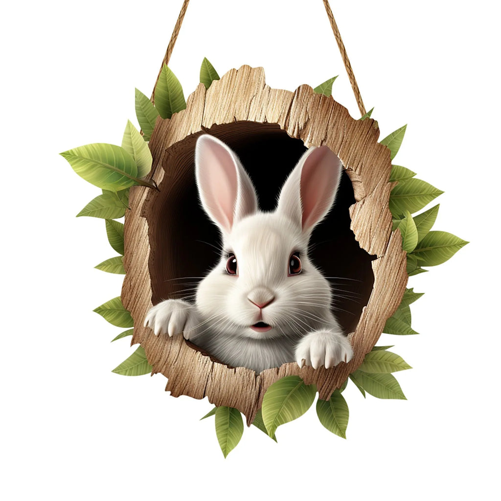 Rustic Wooden Easter Bunny Door Sign – Welcome Plaque Hanging Holiday Door Decor Oasis Select Rabbit 4 United States