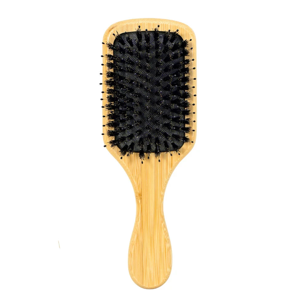 Bamboo Air Cushion Hair Brush – Natural Bristle Detangler Air Cushion Hair Brush Oasis Select 478-2B-02