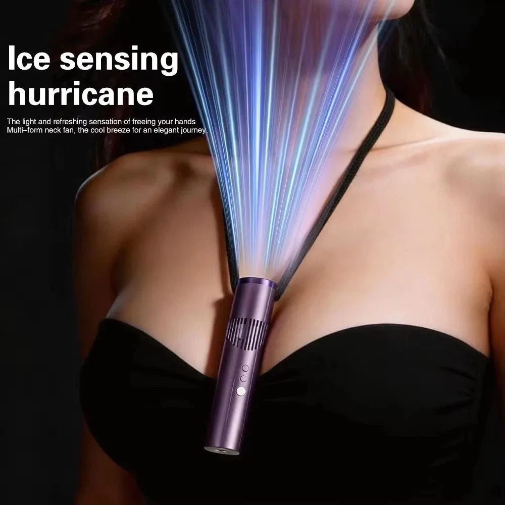 Portable Mini Cooling Fans USB Rechargeable Ice Compress Handheld Folding Fan High Speed Lipstick Size Air Conditioner Fan Oasis Select