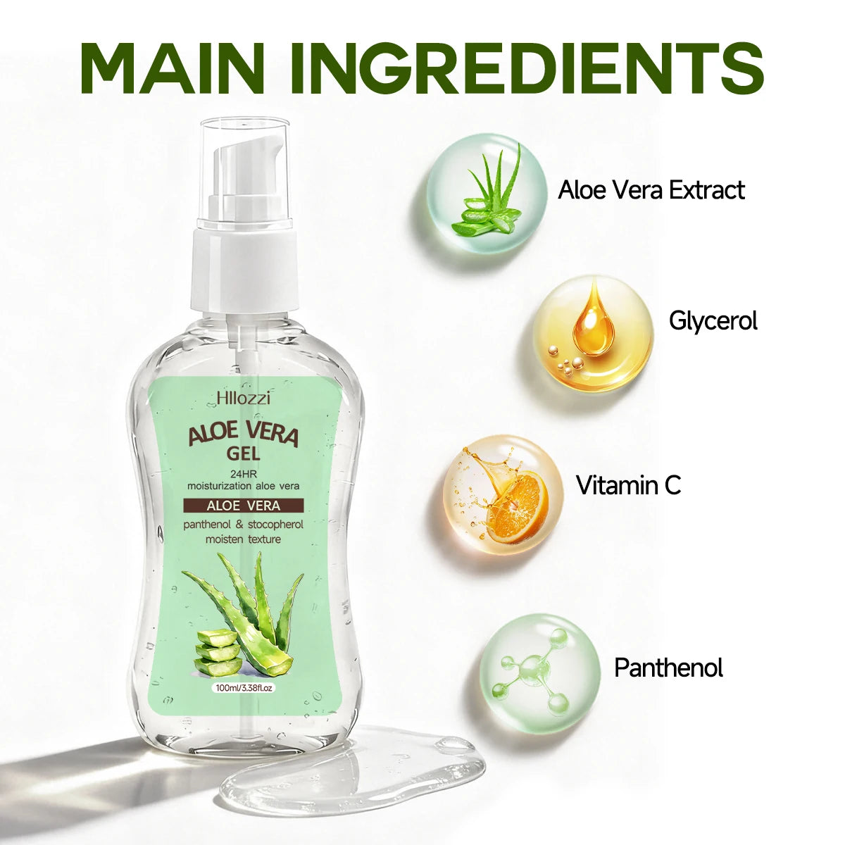 MOISTURIZER AFTER SUN ALOE VERA GEL，Quick absorption, non-greasy texture, post-sun hydration, suitable for both men and women Oasis Select