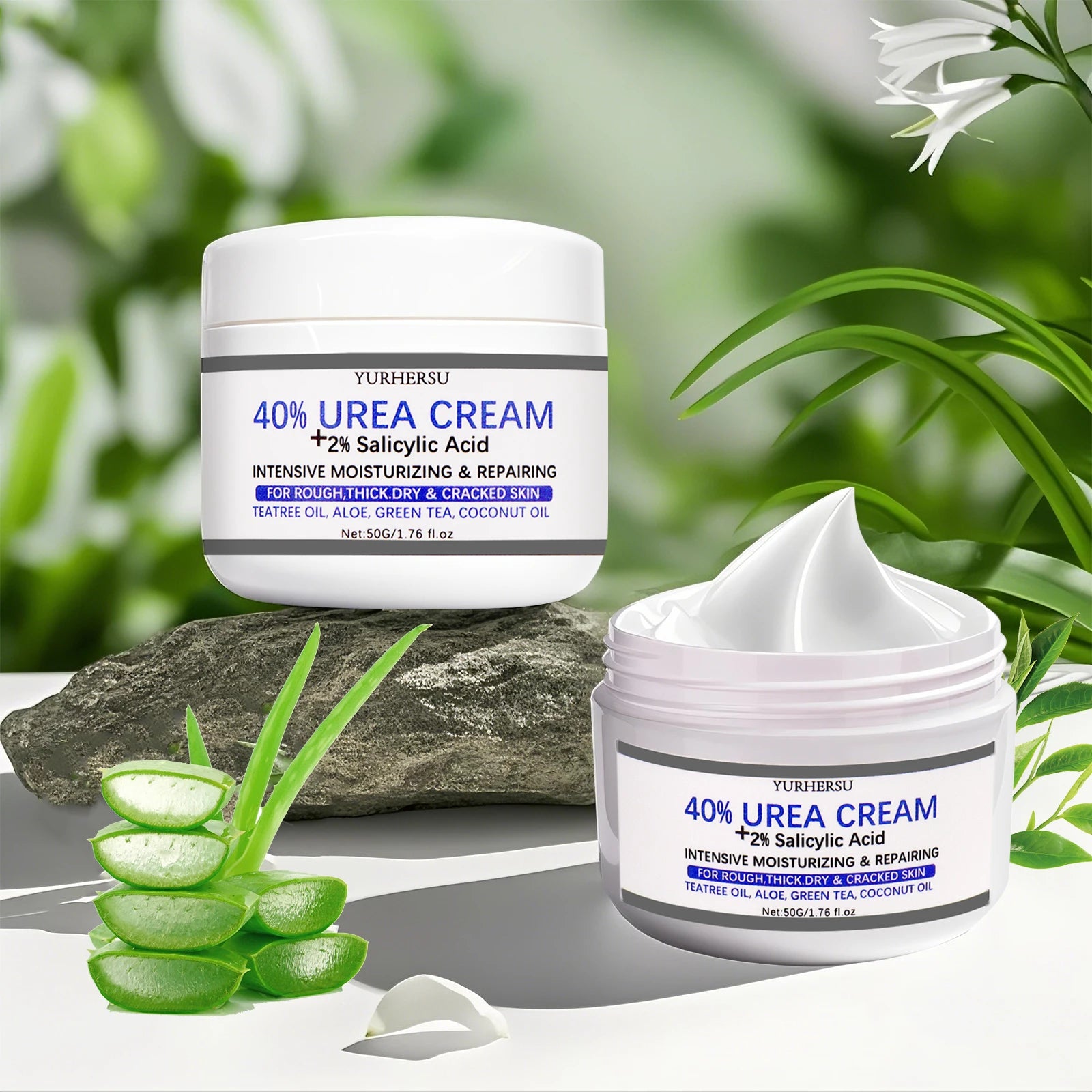 YURHERSU 40% Exfoliating Foot Cream for Dry Cracked Heels 50g