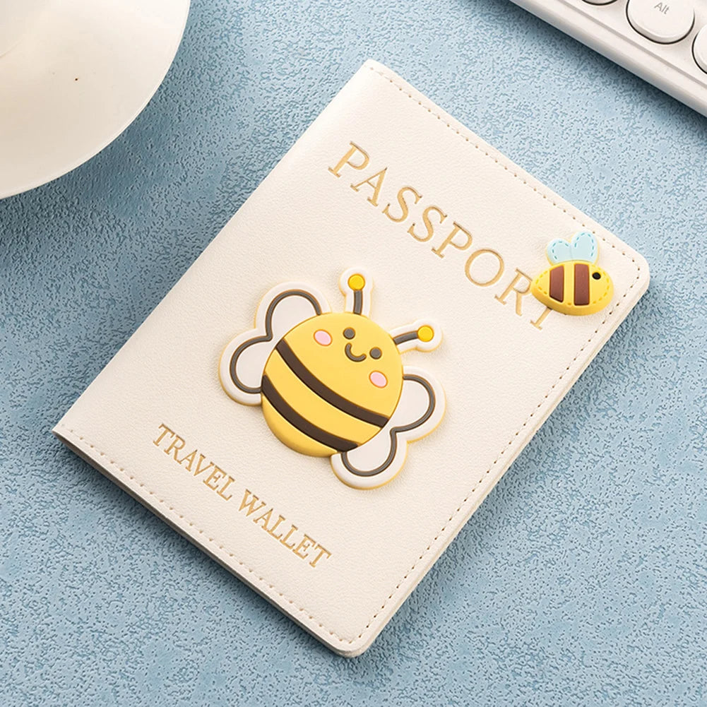 PU Leather Passport Cover | Cartoon Travel Document Holder
