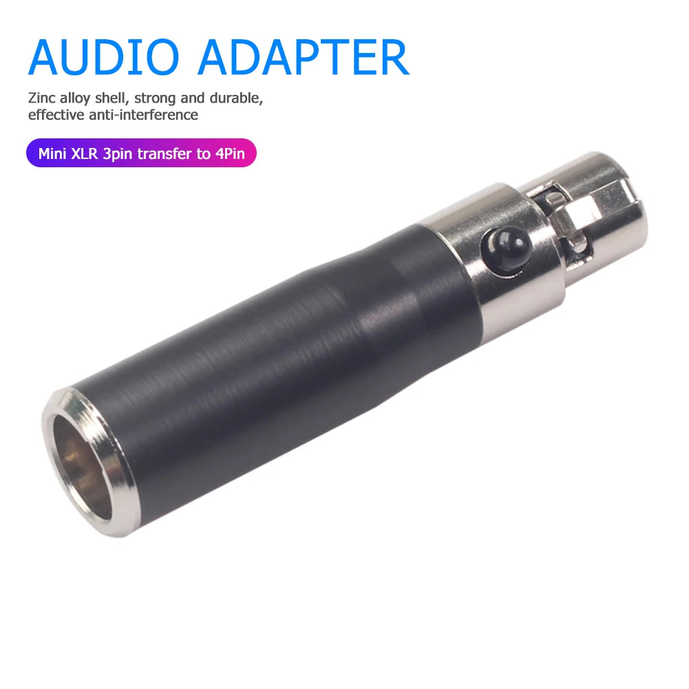 Mini XLR 3 4 Pin Female Converter Adapter Audio Adapter Audio Connector Adapter Black Microphone Audio Equipment Oasis Select