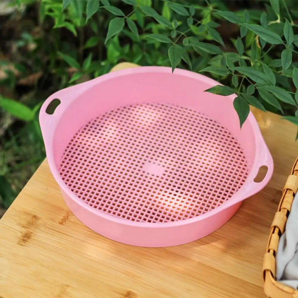 Sifting Tool Plastic Soil Sieve Sifter Multi-use Round Sand Screen Filter Manual Garden Mesh Pan Compost Oasis Select