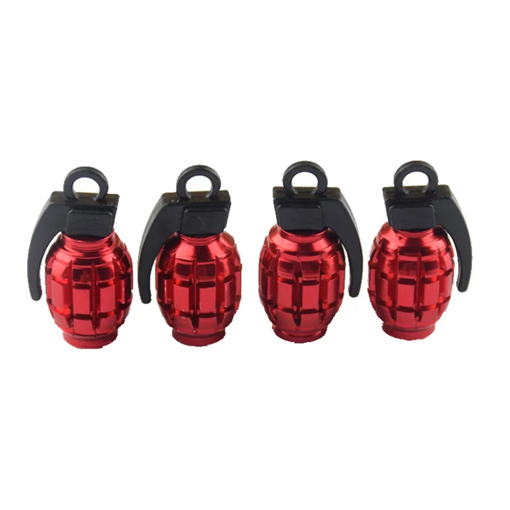 4pcs Car Tire Valve Cap Aluminum Grenade Tyre Valve Stems Cover Air Dust Caps Tire Valve Truck Bike Wheel Rim Valve Stem Caps Oasis Select 4pcs 5