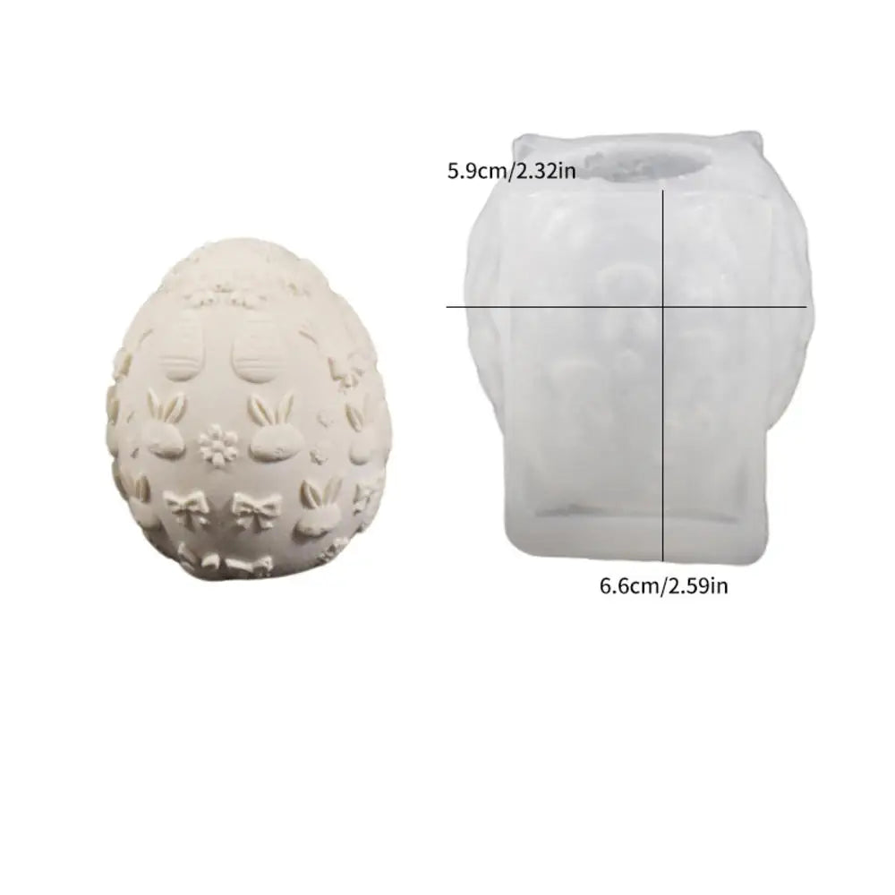 DIY Easter Bunny Egg Silicone Candle Mold 3D Embossed Rabbit Handmade Soap Plaster Resin Ornaments Crafts Molds Home Decor Gifts Oasis Select F