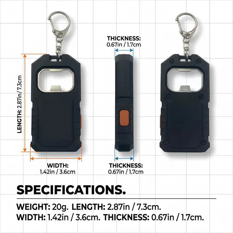 Mini Rechargeable LED Keychain Flashlight – 3 Modes, USB-C