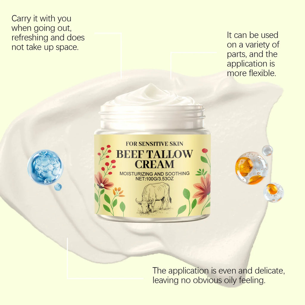 Beef Tallow Body Cream Gentle Moisturizing Soothing Skins Improve Dryness Reduce Skin Tightness Easy Absorb Skincare Moisturizer Oasis Select