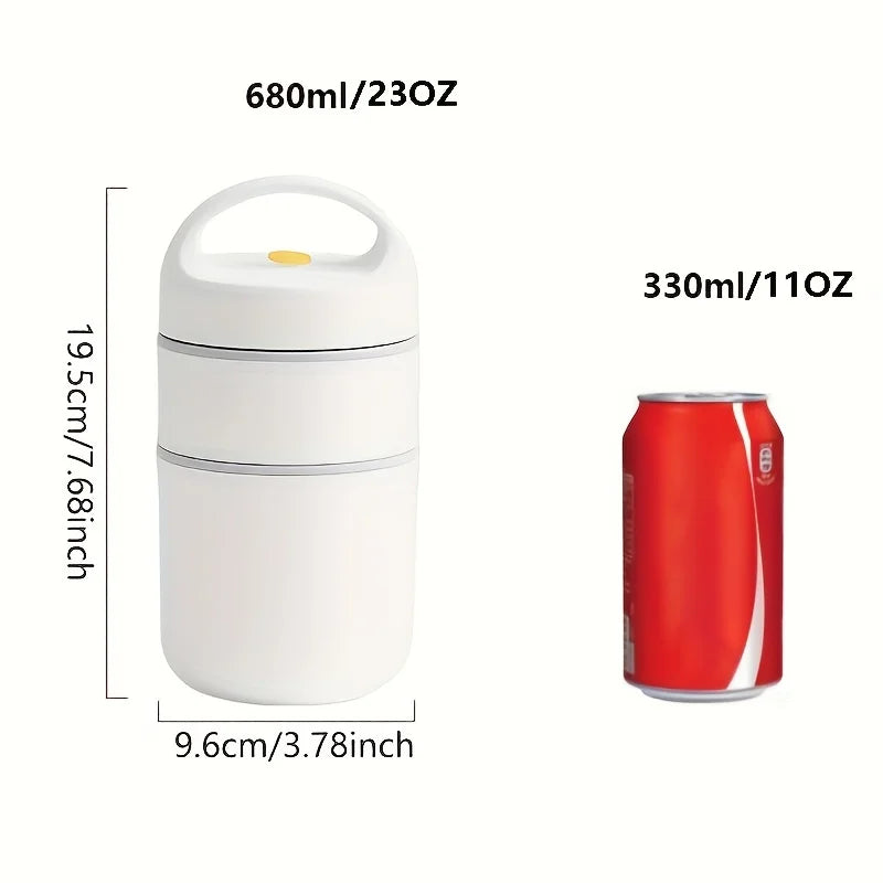 Compact Thermal Lunch Box With Insulated bag and spoon - Stainless Steel Soup Cup with Insulated Design, for Office, School Oasis Select