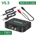 Bluetooth 5.3 Audio Receiver USB Wireless Adapter Stereo 3.5mm AUX/RCA Support U-Disk Playback For Desktop Speaker Amplifier Car Oasis Select Black 1PCS