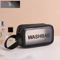 Portable Cosmetic Waterproof Bag Large Capacity Dust Proof Make Up Storage Handbags PVC Fashion Transparent Travel Bags Oasis Select Small black