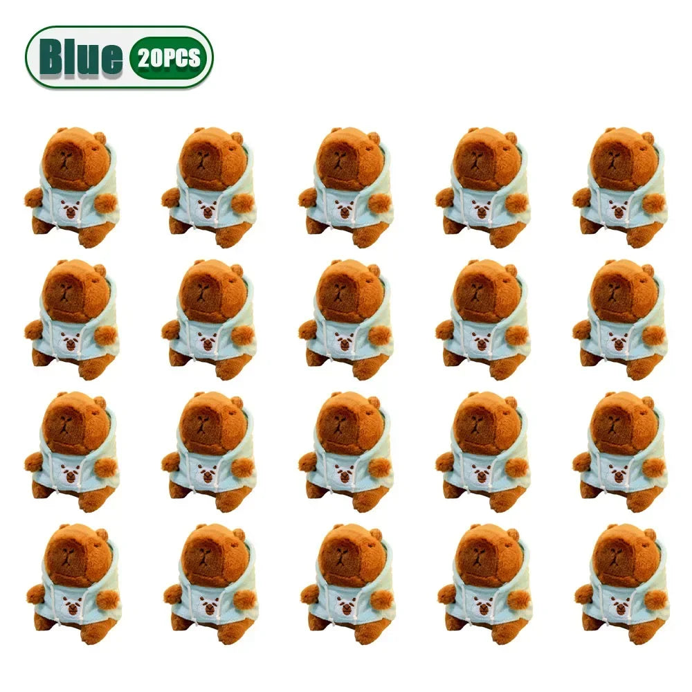 Cute Capybara Plush Pendant Water Dolphin Plush Toy Keychain Bag Charm Pendant Kids Birthday Gift Holiday Party Favor Accessorie Oasis Select Blue-20PCS