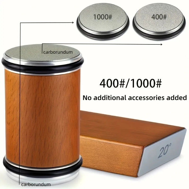 Professional Knife Sharpener, Magnetic Rolling Knife Sharpener with 15° and 20° Fixed Angles, Knife Sharpening Stone Set Oasis Select Brown one size