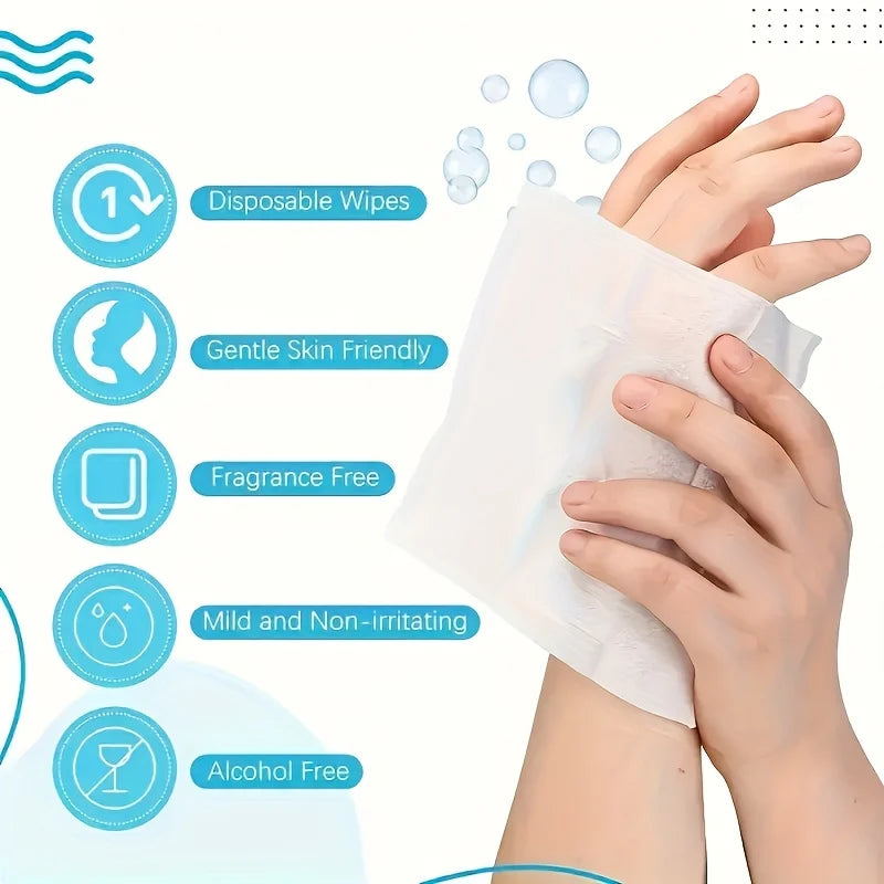 20pcs individually wrapped wipes, disposable, portable wipes, travel, camping, fitness, toilet Oasis Select