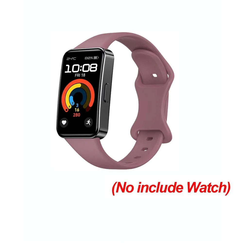 Soft Silicone Sport Strap for Huawei Band 8 & 9 Replacement Silicone Watch Strap Oasis Select Smoky purple For Huawei Band 9