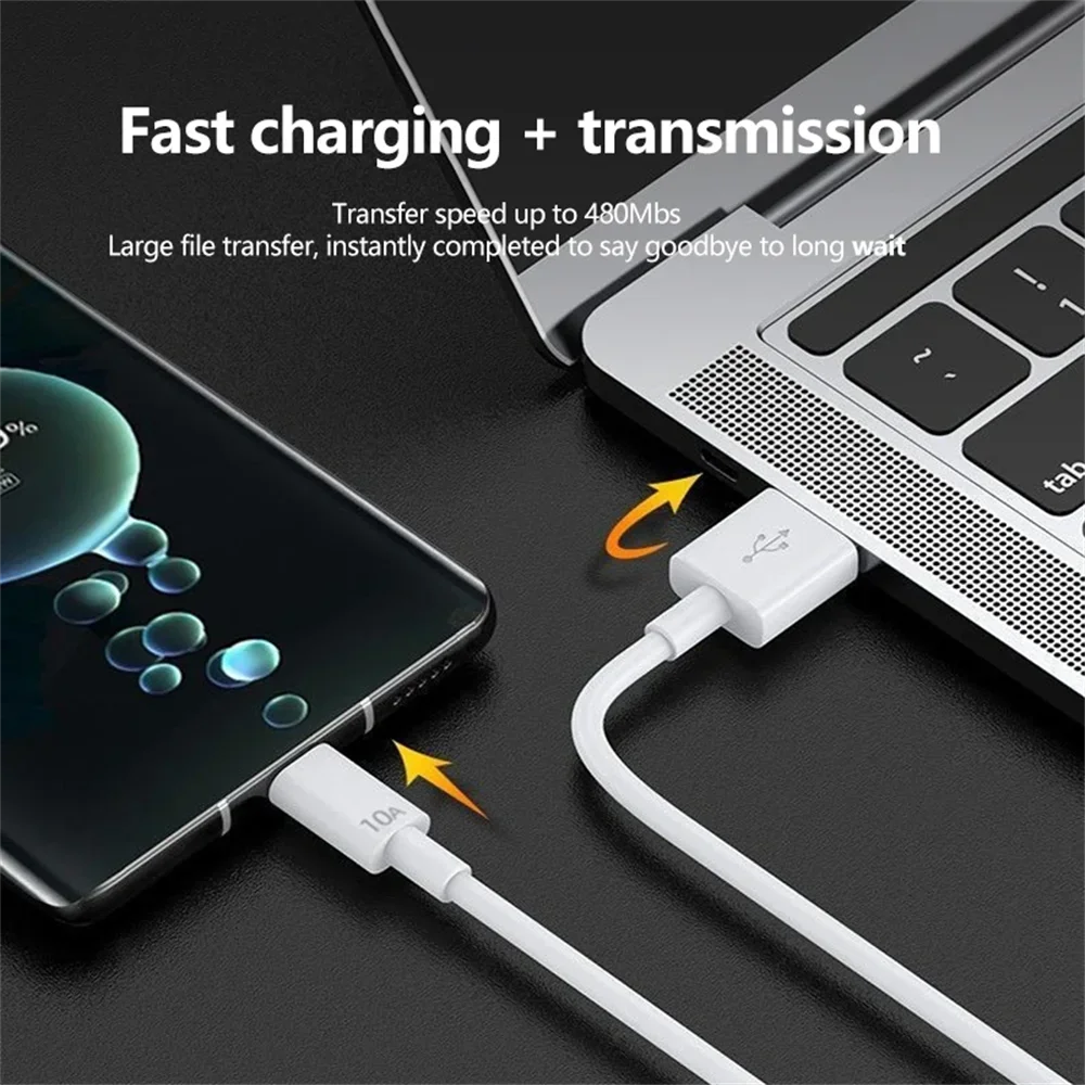 10A USB Type C Cable 120W Super Fast Charging Data Cord Phone USB Cable For Huawei P40 Honor Xiaomi Samsung Quick Charger Cable Oasis Select