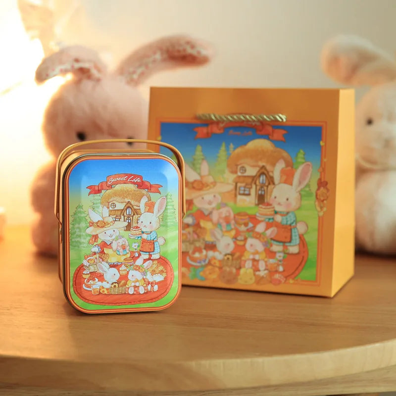 Tinplate Candy Box Kids Gifts Small Tin Box Cookie Box Portable Rabbit Gift Box for Birthday Wedding Party Decoration Oasis Select Style 5 Other