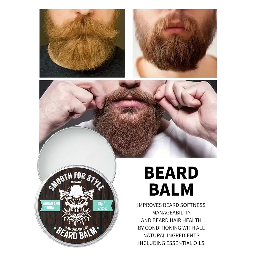 Beard Balm for Men - Beard Growth Argan Oil with Jojoba Oil & Coconut Oil - Moisturizing, Hydrating and Softening Cream Oasis Select Default Title