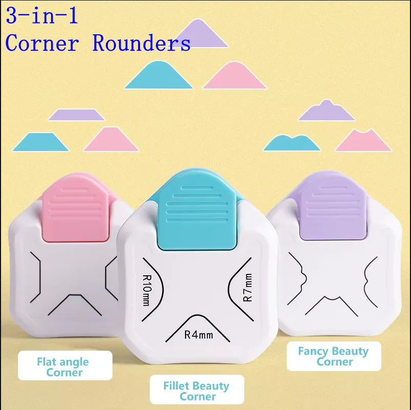 Corner Rounder Mini Corner Trimmer Round Corner DIY Paper Card Photo Planner Cutting Supplies 3 Way Punch Board Photo Cutter Oasis Select