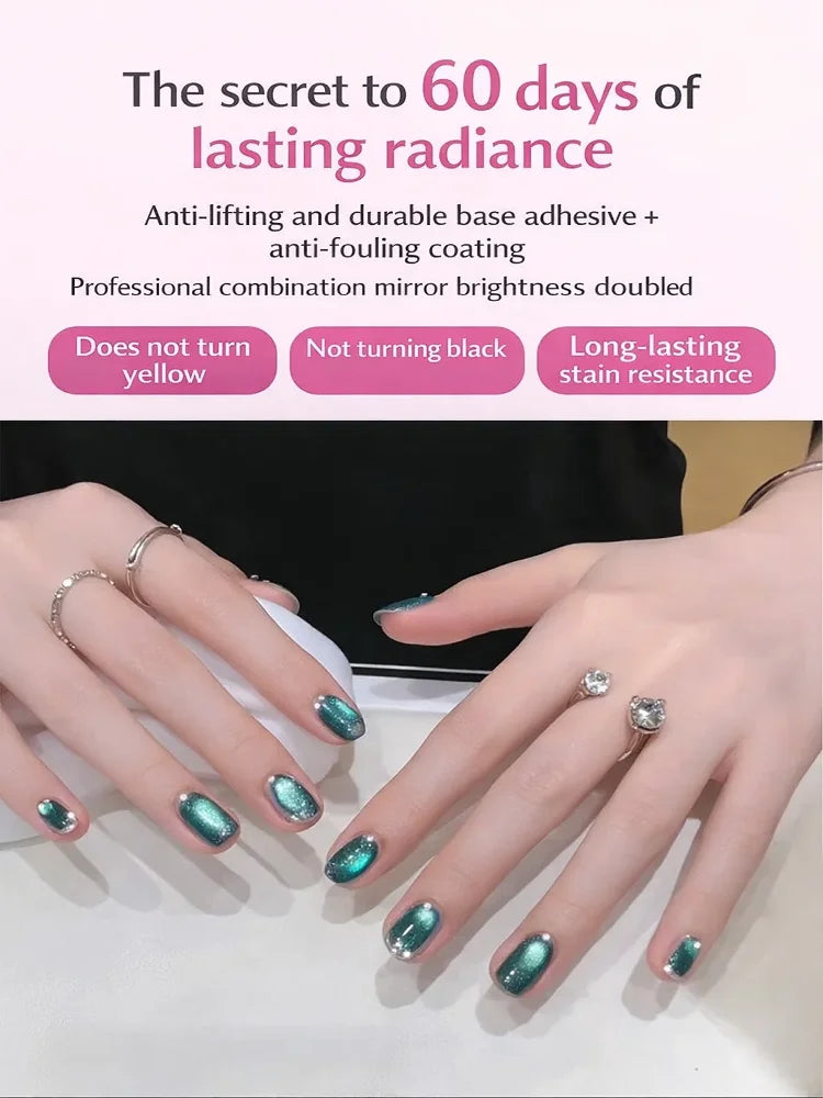 Nail Art Pen 2in1 Nail Care Magnetic Cat Eye Gel Polish Nail Art Kit Care Magnetic Beads Nude Ice Translucent Cat Eye Nail Pol Oasis Select