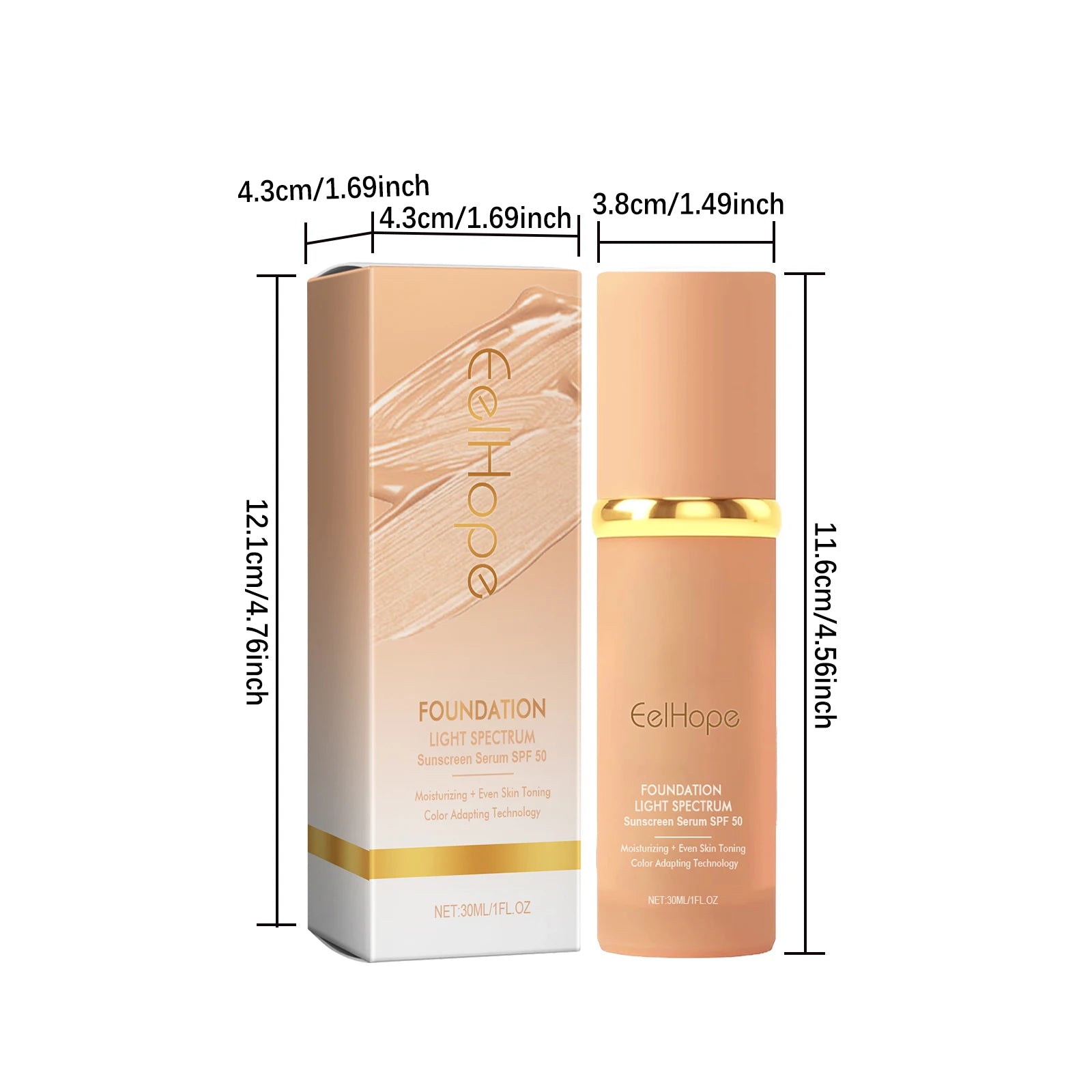 Color Changing Foundation Light Spectrum Sunscreen Serum SPF 50 Concealer Full Coverage Moisturizing Face Makeup Base Cosmetics Oasis Select