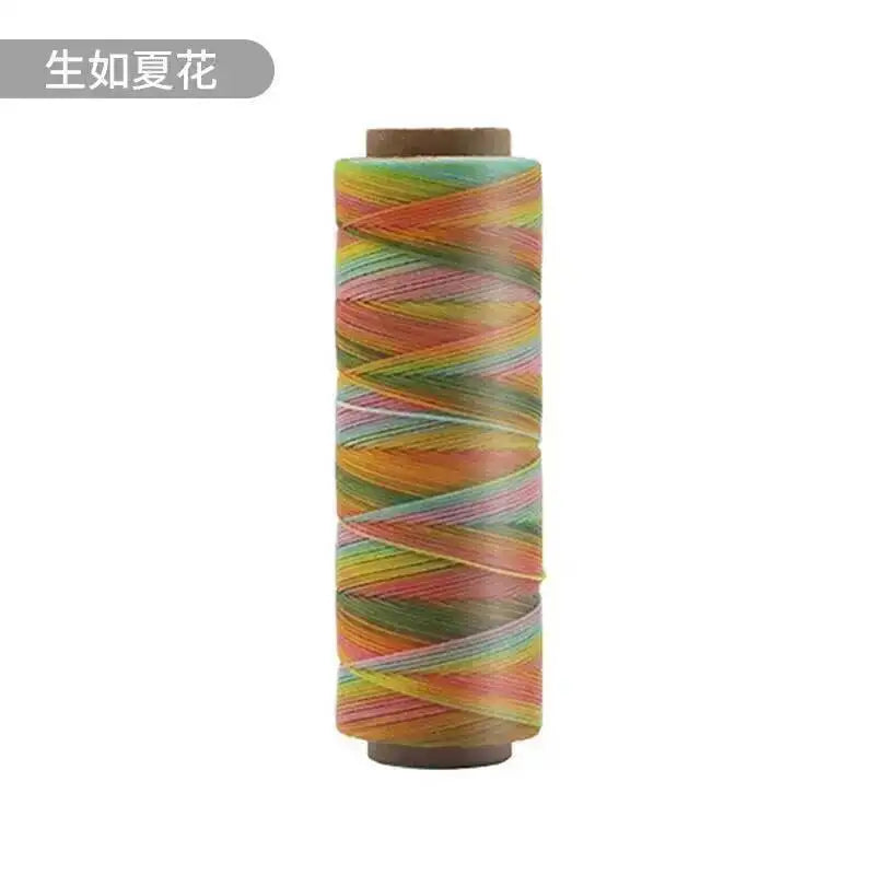 Round Waxed Cord Polyester Coated Sewing Thread DIY Handmade Leather Stitching Rope Bracelets Jewelry Braided Ткань из воска Oasis Select Like Summer Flowers 0.35mm 247m