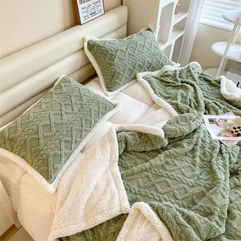 2pcs Warm Winter Stripe Soft Velvet Pillow Cases Skin-friendly 48x74cm Dual-sided Pillowcases Pillow Cover Cushion Cover Bedding Oasis Select