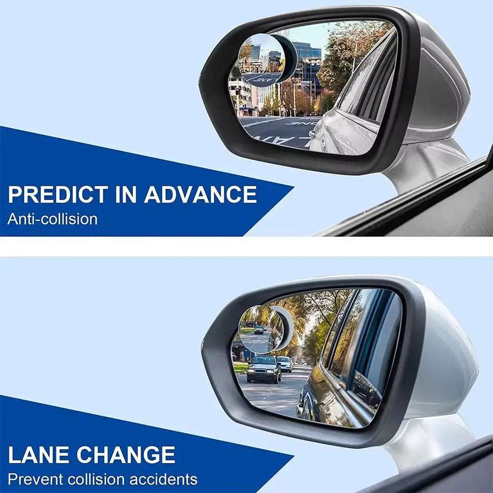 2Pc Car Blind Spot Rear View Mirror Wide Angle 360 Degree Adjustable Safety Driving Car Reverse Auxiliary Rearview Convex Mirror Oasis Select