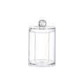 Clear Acrylic Bathroom Storage Jar with Secure Lid Multipurpose Organizer Container for Cotton Pads Swabs Cosmetic Accessories Oasis Select Emerald Green