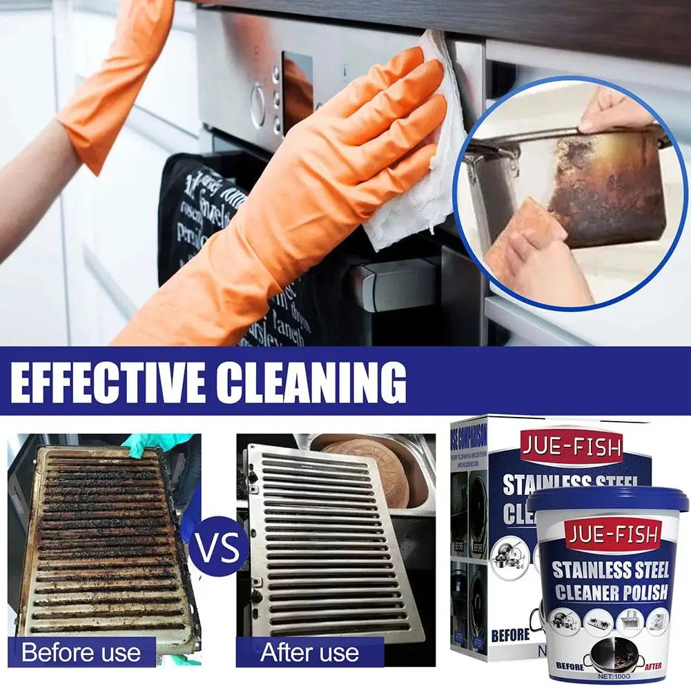 Pot Bottom Cleaner Stainless Steel Cookware Black Rust Clean Oil Descaling Polish Metal Surface Stainless Steel Cleaning Paste Oasis Select