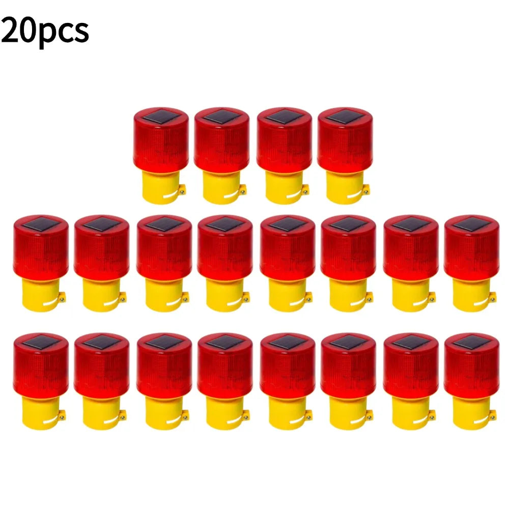 Solar LED Emergency Light Solar Traffic Tower Crane Warning Light LED Bulb Lamp For Construction Site Harbor Road Marine Lamp Oasis Select 20pcs