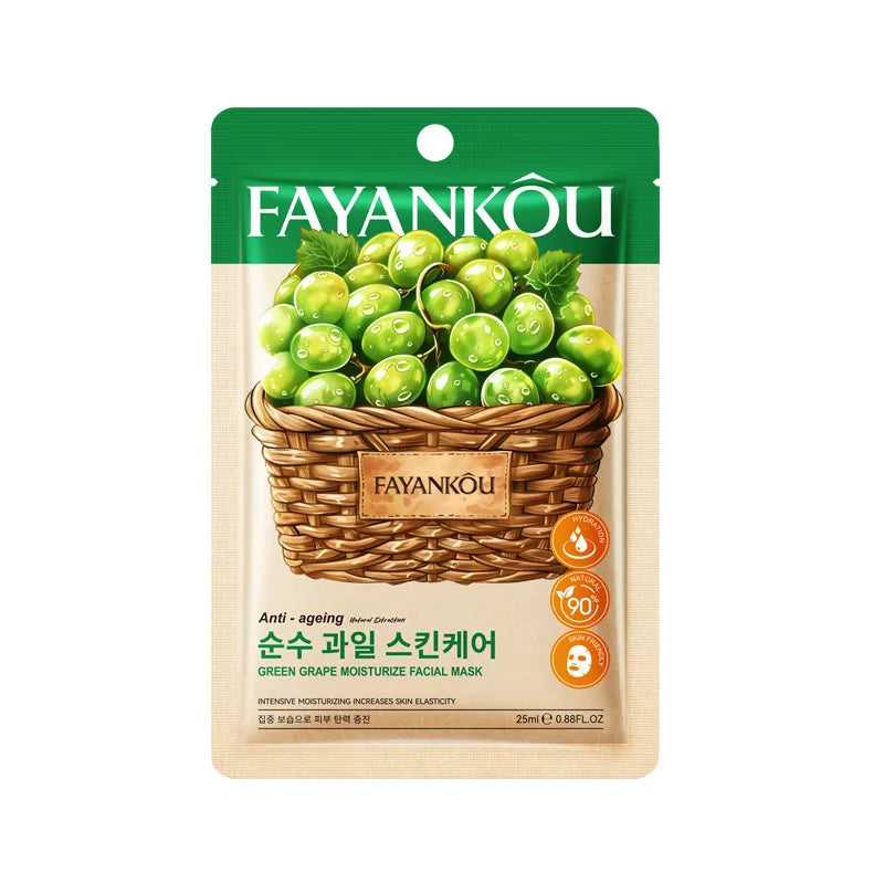 FAYANKOU Fruit Korean Sheet Masks 8-Pack – Hydrate & Brighten Korean Sheet Mask Oasis Select