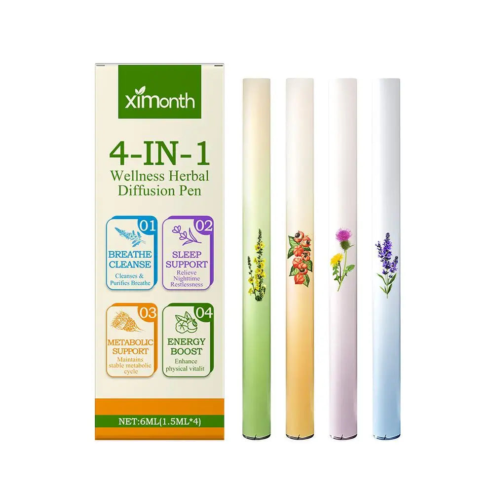 Herbal Diffuser with Mullein/Thyme/Mints Guarana/Green Tea Natural Energy Boost Clear Breathing Support for All Ages Oasis Select A