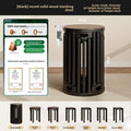 Household stools can be stacked solid wood round stools stacked low stools with pulleys wooden stools sturdy and durable Oasis Select Black-6