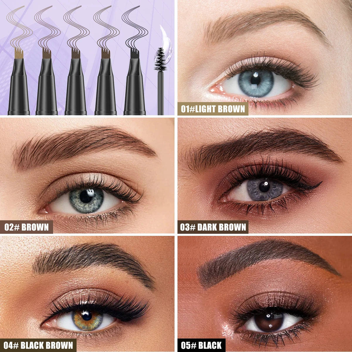 Hello Kiss Double-Ended Waterproof Eyebrow Pencil | Long-Lasting