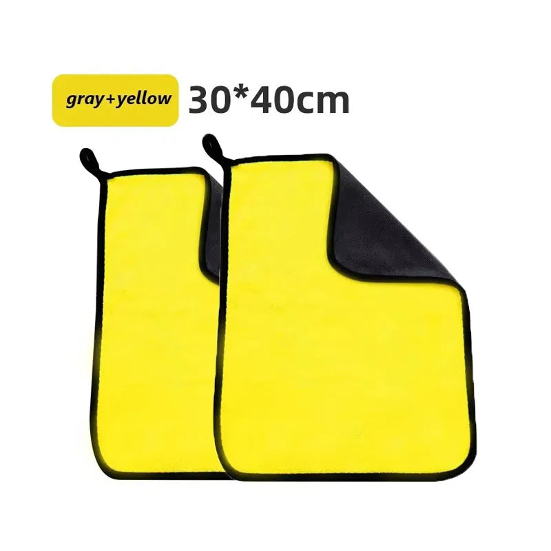 1/4pcs Thicken Microfiber Motorcycle Car Cleaning Towels Soft Drying Cloth Car Washing Towels Double Layer Clean Rags Detailing Oasis Select 2pcs-30x40cm