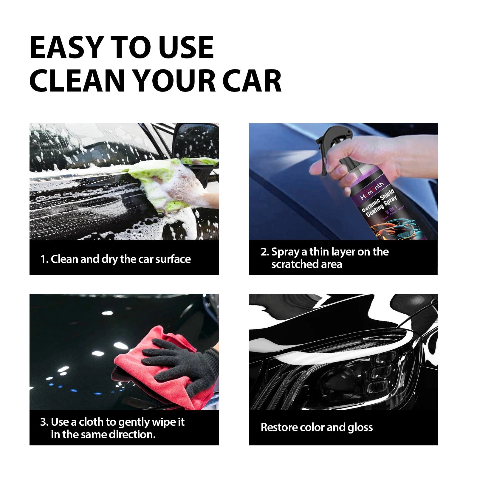 Homonth Car Coating Spray – Nano Ceramic Polish & Protector Car Coating Spray Oasis Select