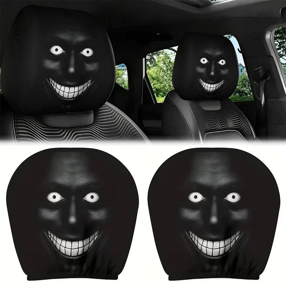 Funny 3D Printed Car Headrest Covers | Universal Elastic Fit