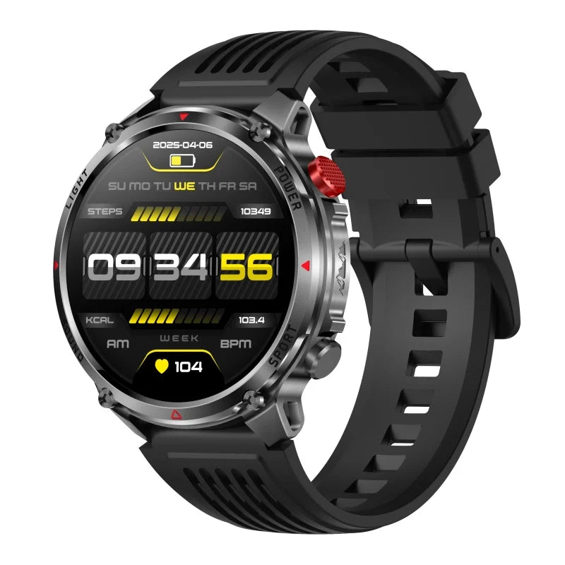 Smart Watches Waterproof Men BT Call Compass LED Flashlight Outdoor Smartwatch Health 100+ Sports Fitness 1100mAh Large Battery Oasis Select BKBKS