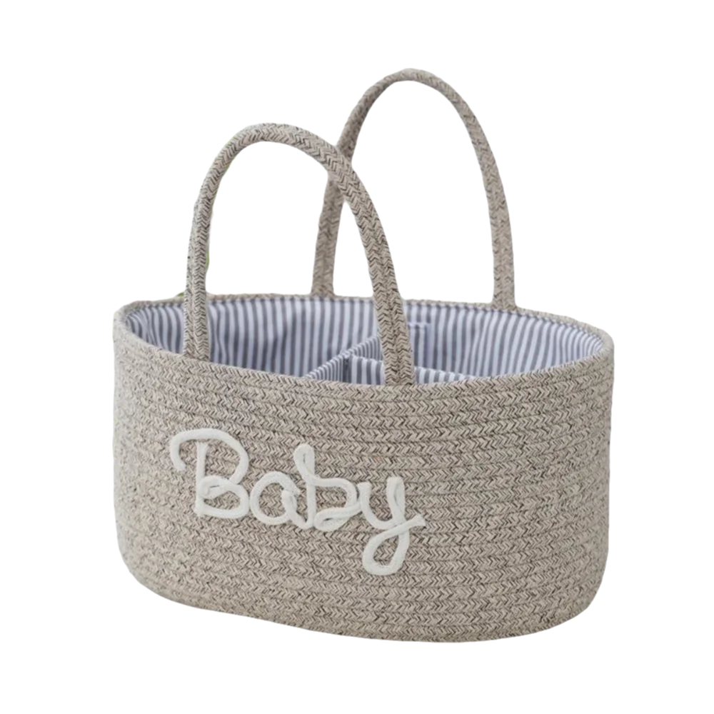 Cotton Rope Baby Diaper Storage Basket | Foldable Organizer