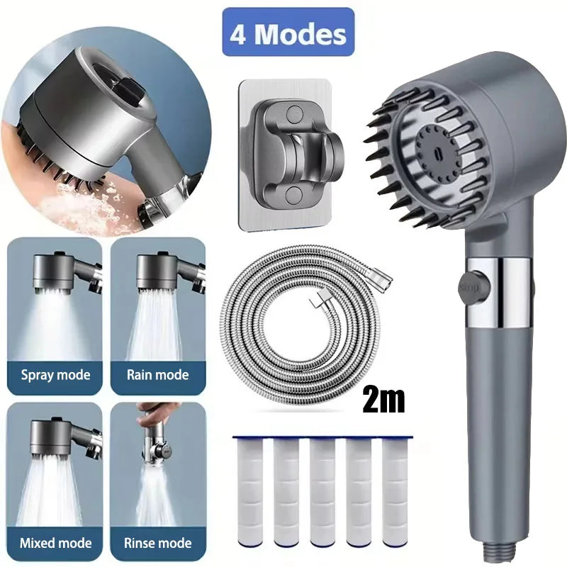 Four Modes Shower Filter Head Massage Showerhead Replete for Shower Knobs Bathroom Accessories Heads Showers Parts Fixture Home Oasis Select
