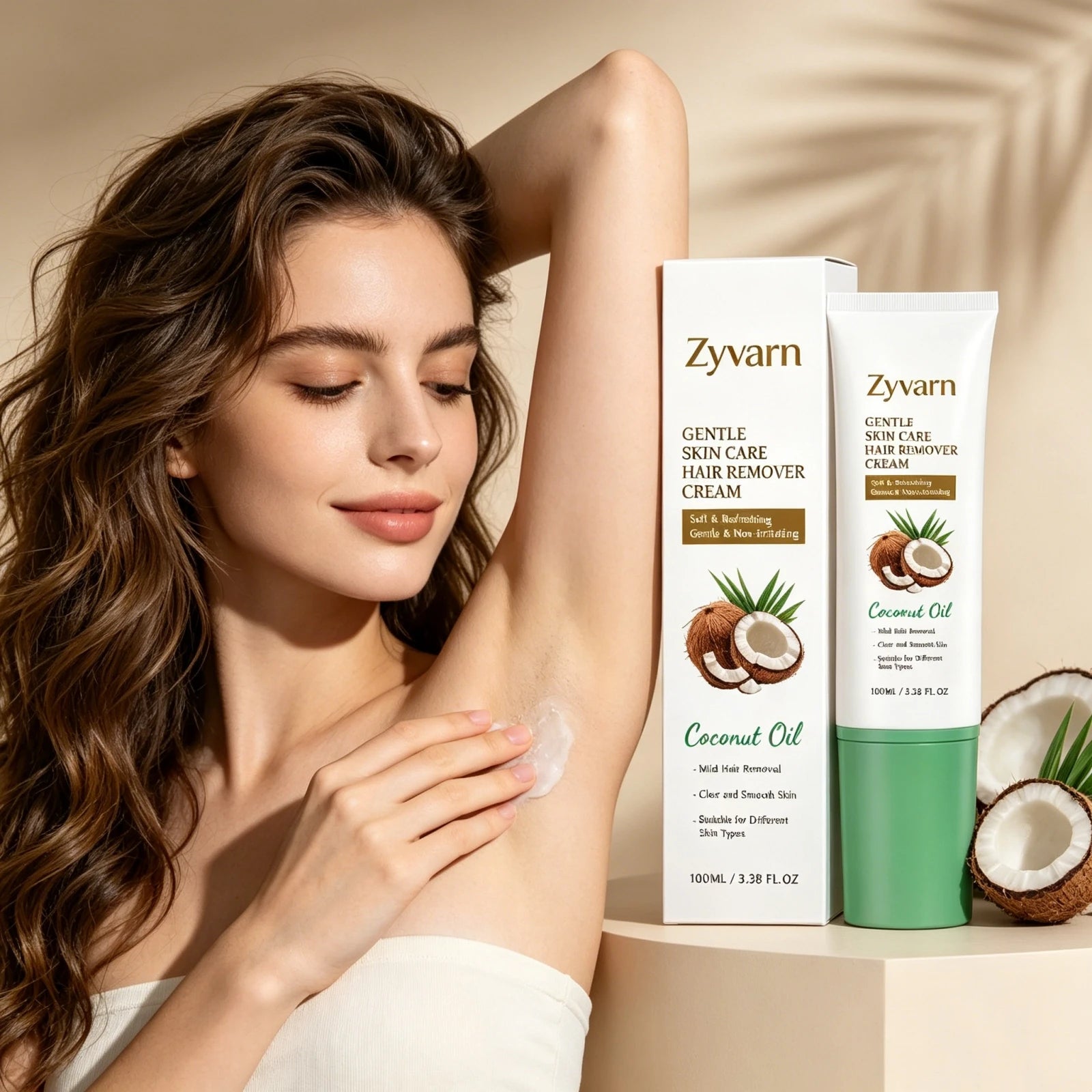 Soothing Hair Removal Cream Coconut Oil Moisturize Formula Painless