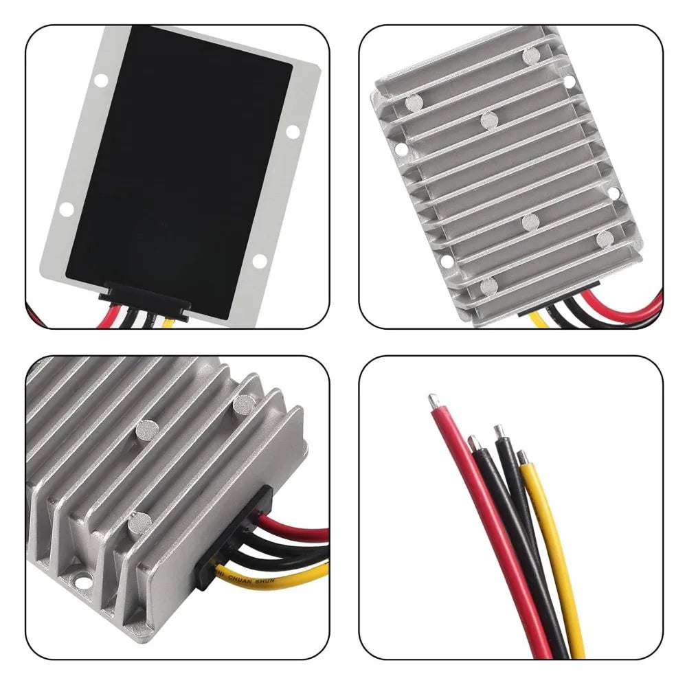 DC 8V-40V to 13.8V 25A Automatic Buck Boost Converter Voltage Regulator Waterproof Power Supply for Golf Cart Club Car LED Light Oasis Select