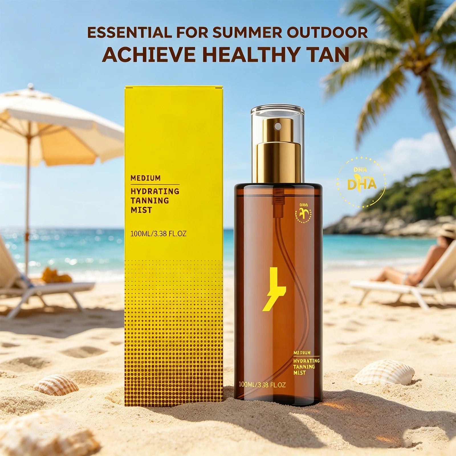 Hydrating Tanning Mist Self Tanning Spray Sunless Tanner Natural Glow Streak Free Fast Drying Moisturizing Long Lasting 100ml Oasis Select