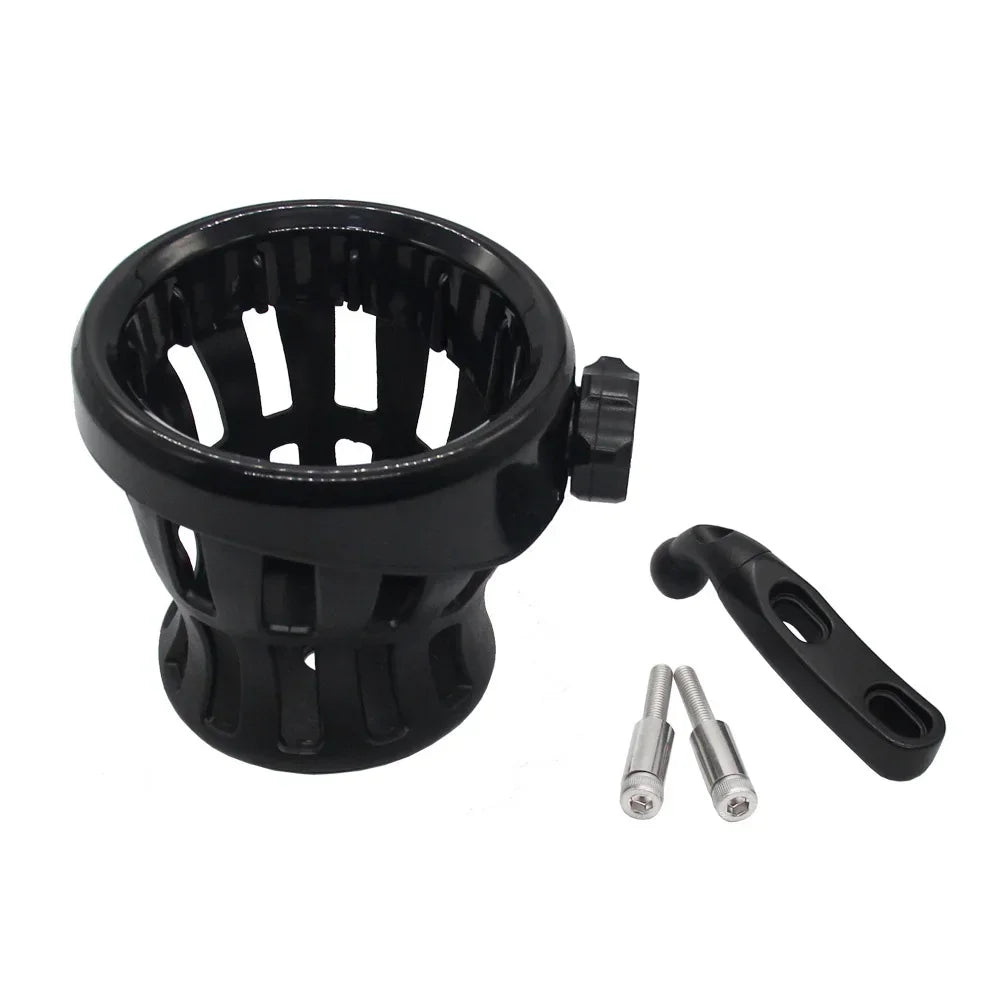 For Harley Road King Electra Glide Sportster Dyna Softail 1996 UP Motorcycle Handlebar Mounted Drink Cup Holder Oasis Select black