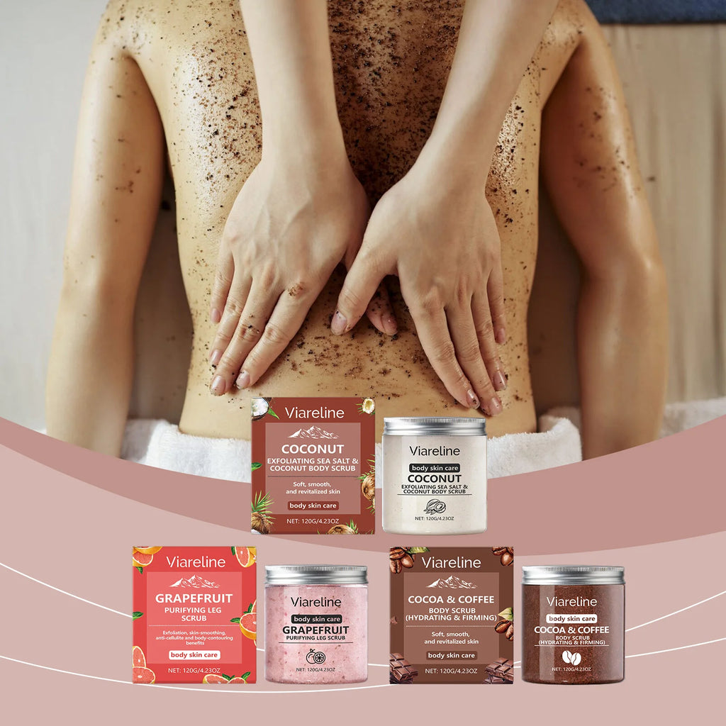 Sea Salt Body Scrub Exfoliating Deep Cleansing Remove Melanin Whiten Skin Shrink Pore Smooth Soft Nourish Coconut Coffee Scrub Oasis Select