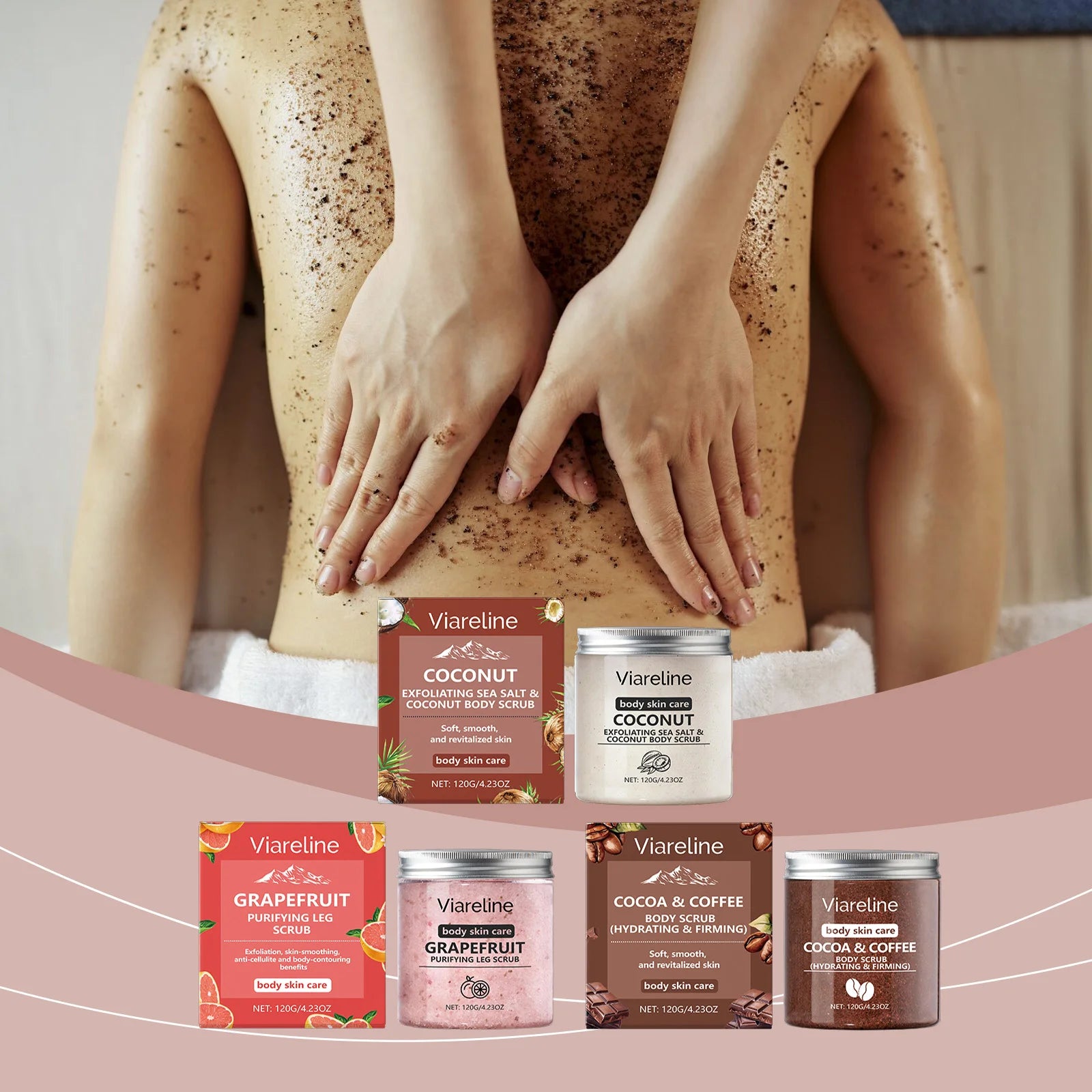 Sea Salt Body Scrub Exfoliating Deep Cleansing Remove Melanin Whiten Skin Shrink Pore Smooth Soft Nourish Coconut Coffee Scrub Oasis Select