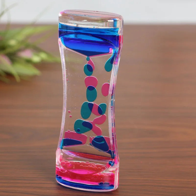 Dual-Color Liquid Bubble Hourglass Timer – Desk Decor & Sensory Toy Sensory Novelty Toy Oasis Select A