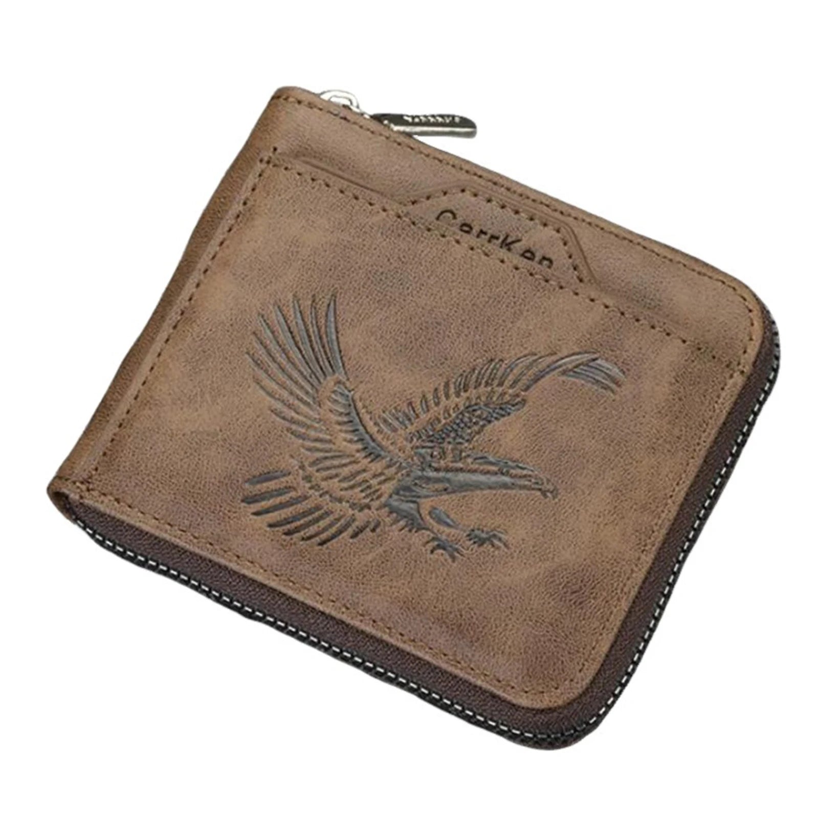 Men's Vintage Eagle-Embossed PU Leather Wallet | Multi Card Slot